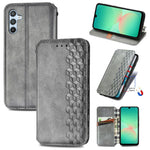 Custodia per telefono in pelle magnetica pressata a griglia cubica, For Samsung Galaxy A26 5G, For Samsung Galaxy A36 5G, For Samsung Galaxy S25 5G, For Samsung Galaxy S25+ 5G