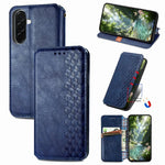 Custodia per telefono in pelle magnetica pressata a griglia cubica, For Samsung Galaxy A57 5G, For Samsung Galaxy A37 5G, For Samsung Galaxy S25 Edge 5G, For Samsung Galaxy A56 5G