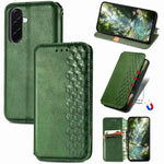 Custodia per telefono in pelle magnetica pressata a griglia cubica, For Samsung Galaxy A57 5G, For Samsung Galaxy A37 5G, For Samsung Galaxy S25 Edge 5G, For Samsung Galaxy A56 5G
