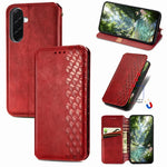 Custodia per telefono in pelle magnetica pressata a griglia cubica, For Samsung Galaxy A57 5G, For Samsung Galaxy A37 5G, For Samsung Galaxy S25 Edge 5G, For Samsung Galaxy A56 5G