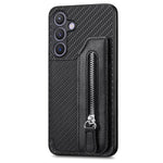 Custodia per telefono a portafoglio con cerniera orizzontale in fibra di carbonio, For Samsung Galaxy S24 Ultra 5G, For Samsung Galaxy S24+ 5G, For Samsung Galaxy S23 FE 5G