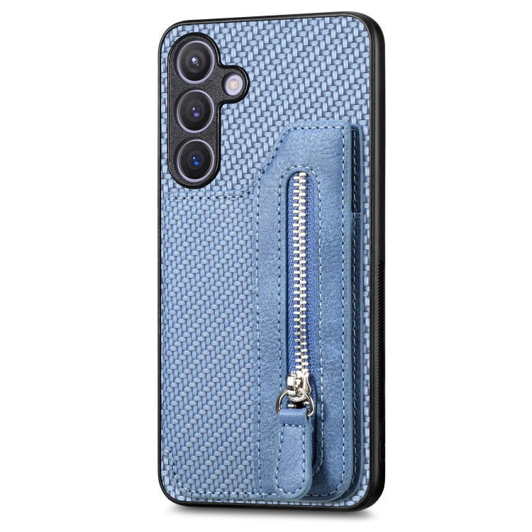 Custodia per telefono a portafoglio con cerniera orizzontale in fibra di carbonio, For Samsung Galaxy S24 Ultra 5G, For Samsung Galaxy S24+ 5G, For Samsung Galaxy S23 FE 5G