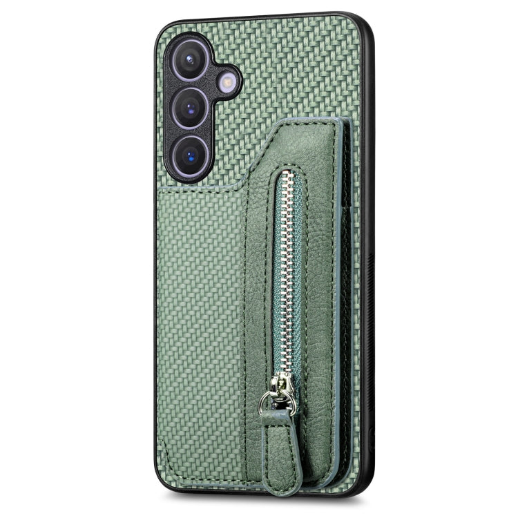 Custodia per telefono a portafoglio con cerniera orizzontale in fibra di carbonio, For Samsung Galaxy S24 Ultra 5G, For Samsung Galaxy S24+ 5G, For Samsung Galaxy S23 FE 5G