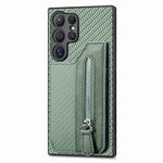 Custodia per telefono a portafoglio con cerniera orizzontale in fibra di carbonio, For Samsung Galaxy S24 Ultra 5G, For Samsung Galaxy S24+ 5G, For Samsung Galaxy S23 FE 5G