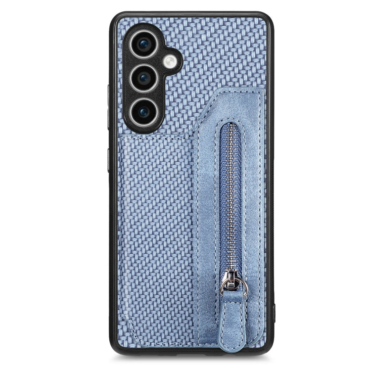 Custodia per telefono a portafoglio con cerniera orizzontale in fibra di carbonio, For Samsung Galaxy S24 Ultra 5G, For Samsung Galaxy S24+ 5G, For Samsung Galaxy S23 FE 5G