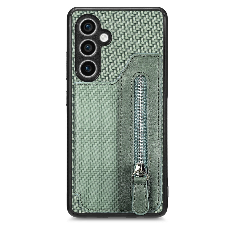 Custodia per telefono a portafoglio con cerniera orizzontale in fibra di carbonio, For Samsung Galaxy S24 Ultra 5G, For Samsung Galaxy S24+ 5G, For Samsung Galaxy S23 FE 5G