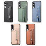 Custodia per telefono a portafoglio con cerniera orizzontale in fibra di carbonio, For Samsung Galaxy A57 5G, For Samsung Galaxy A37 5G, For Samsung Galaxy S25 Edge 5G, For Samsung Galaxy A56 5G