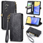Custodia per telefono in pelle con fibbia laterale con cerniera geometrica, For Samsung Galaxy Xcover 7, For Samsung Galaxy A15, For Samsung Galaxy A53 5G