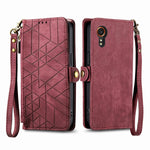 Custodia per telefono in pelle con fibbia laterale con cerniera geometrica, For Samsung Galaxy Xcover 7, For Samsung Galaxy A15, For Samsung Galaxy A53 5G