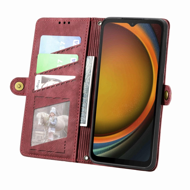 Custodia per telefono in pelle con fibbia laterale con cerniera geometrica, For Samsung Galaxy Xcover 7, For Samsung Galaxy A15, For Samsung Galaxy A53 5G