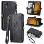 Custodia per telefono in pelle con fibbia laterale con cerniera geometrica, For Samsung Galaxy Xcover 7, For Samsung Galaxy A15, For Samsung Galaxy A53 5G