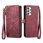 Custodia per telefono in pelle con fibbia laterale con cerniera geometrica, For Samsung Galaxy Xcover 7, For Samsung Galaxy A15, For Samsung Galaxy A53 5G