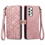 Custodia per telefono in pelle con fibbia laterale con cerniera geometrica, For Samsung Galaxy Xcover 7, For Samsung Galaxy A15, For Samsung Galaxy A53 5G
