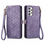 Custodia per telefono in pelle con fibbia laterale con cerniera geometrica, For Samsung Galaxy Xcover 7, For Samsung Galaxy A15, For Samsung Galaxy A53 5G