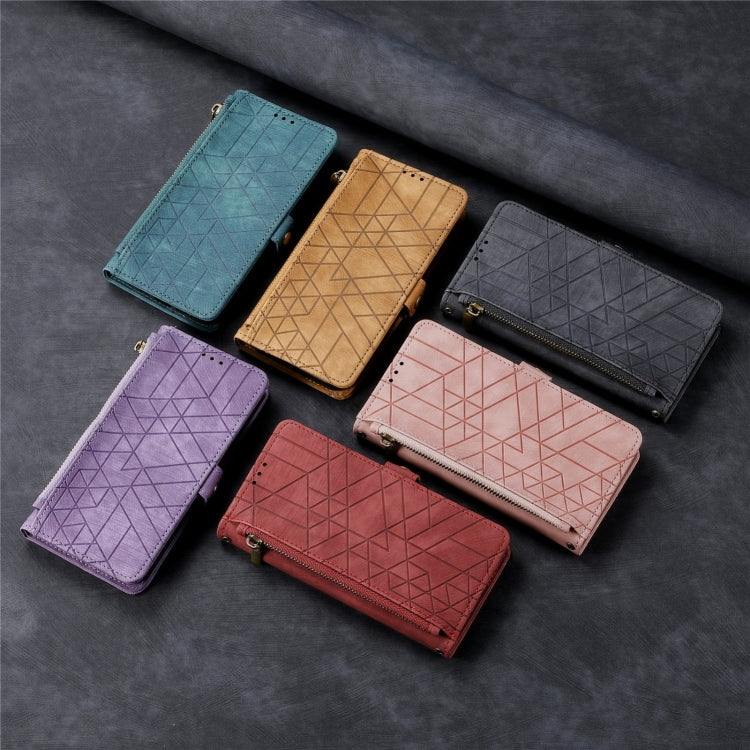 Custodia per telefono in pelle con fibbia laterale con cerniera geometrica, For Samsung Galaxy Xcover 7, For Samsung Galaxy A15, For Samsung Galaxy A53 5G