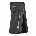 Custodia per telefono con cerniera verticale con cerniera in fibra di carbonio, For Samsung Galaxy A36, For Samsung Galaxy S24 Ultra 5G, For Samsung Galaxy S24+ 5G