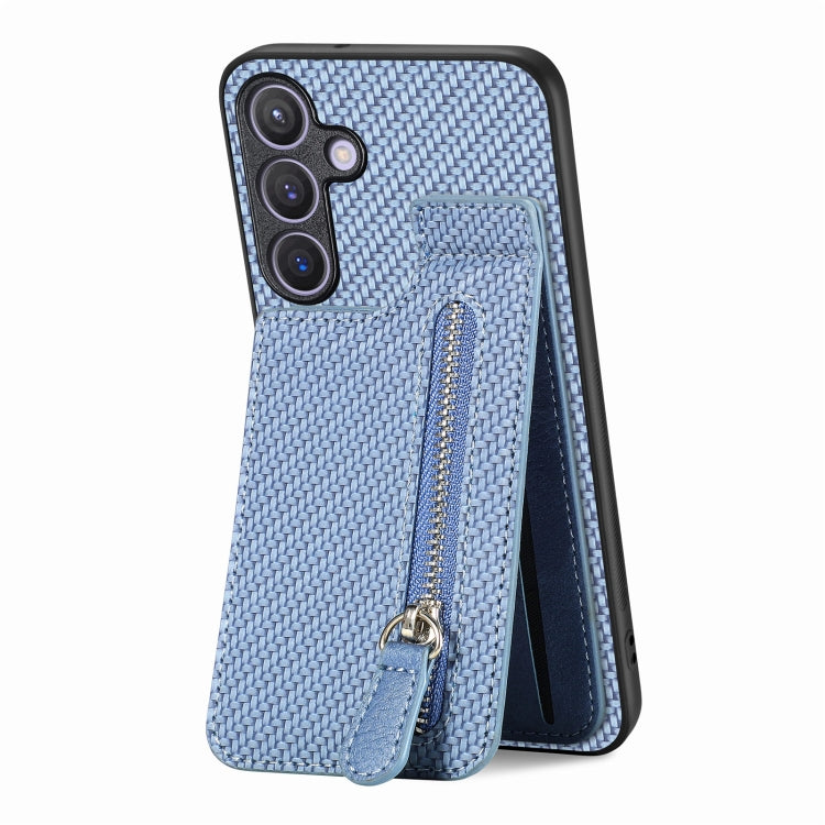 Custodia per telefono con cerniera verticale con cerniera in fibra di carbonio, For Samsung Galaxy A36, For Samsung Galaxy S24 Ultra 5G, For Samsung Galaxy S24+ 5G