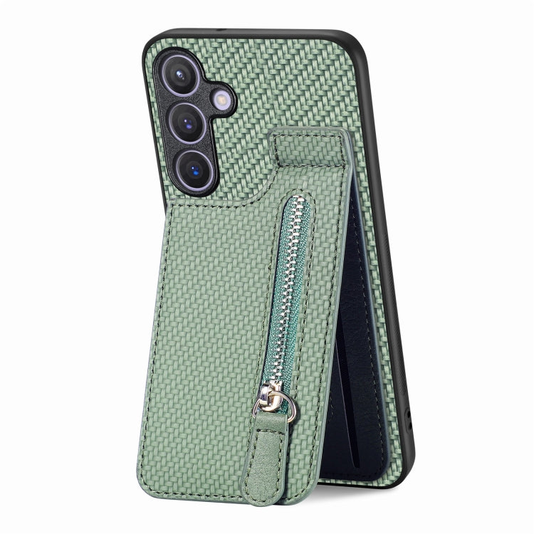 Custodia per telefono con cerniera verticale con cerniera in fibra di carbonio, For Samsung Galaxy A36, For Samsung Galaxy S24 Ultra 5G, For Samsung Galaxy S24+ 5G