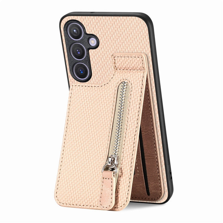 Custodia per telefono con cerniera verticale con cerniera in fibra di carbonio, For Samsung Galaxy A36, For Samsung Galaxy S24 Ultra 5G, For Samsung Galaxy S24+ 5G
