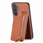 Custodia per telefono con cerniera verticale con cerniera in fibra di carbonio, For Samsung Galaxy A36, For Samsung Galaxy S24 Ultra 5G, For Samsung Galaxy S24+ 5G