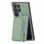 Custodia per telefono con cerniera verticale con cerniera in fibra di carbonio, For Samsung Galaxy A36, For Samsung Galaxy S24 Ultra 5G, For Samsung Galaxy S24+ 5G