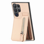Custodia per telefono con cerniera verticale con cerniera in fibra di carbonio, For Samsung Galaxy A36, For Samsung Galaxy S24 Ultra 5G, For Samsung Galaxy S24+ 5G