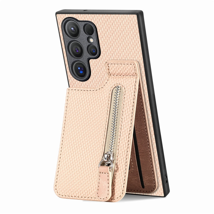 Custodia per telefono con cerniera verticale con cerniera in fibra di carbonio, For Samsung Galaxy A36, For Samsung Galaxy S24 Ultra 5G, For Samsung Galaxy S24+ 5G