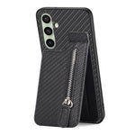 Custodia per telefono con cerniera verticale con cerniera in fibra di carbonio, For Samsung Galaxy A36, For Samsung Galaxy S24 Ultra 5G, For Samsung Galaxy S24+ 5G