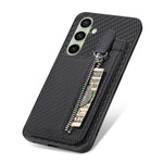 Custodia per telefono con cerniera verticale con cerniera in fibra di carbonio, For Samsung Galaxy A36, For Samsung Galaxy S24 Ultra 5G, For Samsung Galaxy S24+ 5G