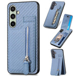 Custodia per telefono con cerniera verticale con cerniera in fibra di carbonio, For Samsung Galaxy A36, For Samsung Galaxy S24 Ultra 5G, For Samsung Galaxy S24+ 5G