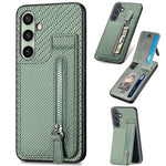 Custodia per telefono con cerniera verticale con cerniera in fibra di carbonio, For Samsung Galaxy A36, For Samsung Galaxy S24 Ultra 5G, For Samsung Galaxy S24+ 5G