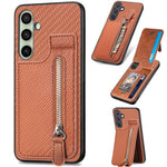 Custodia per telefono con cerniera verticale con cerniera in fibra di carbonio, For Samsung Galaxy A57 5G, For Samsung Galaxy A37 5G, For Samsung Galaxy S25 Edge 5G, For Samsung Galaxy A56 5G