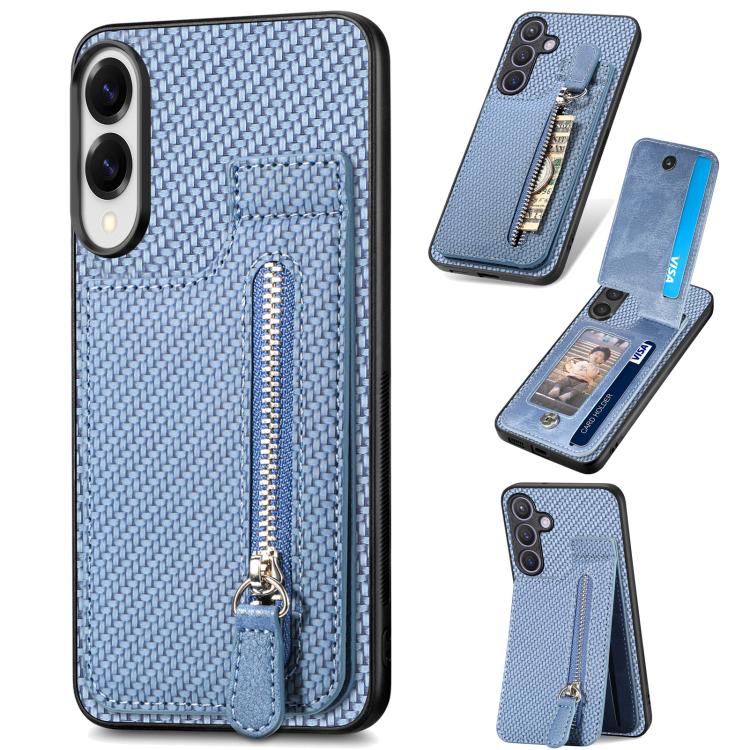 Custodia per telefono con cerniera verticale con cerniera in fibra di carbonio, For Samsung Galaxy A57 5G, For Samsung Galaxy A37 5G, For Samsung Galaxy S25 Edge 5G, For Samsung Galaxy A56 5G