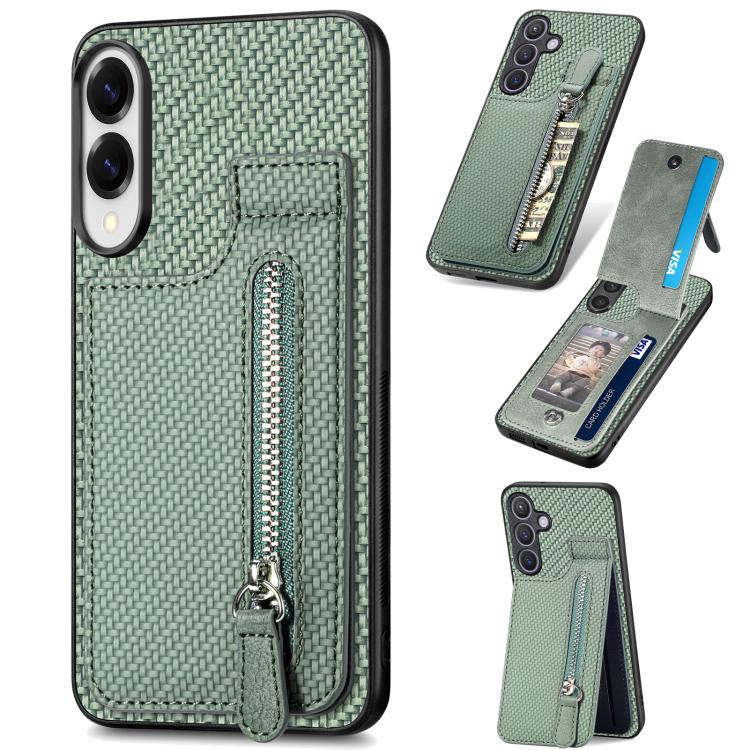 Custodia per telefono con cerniera verticale con cerniera in fibra di carbonio, For Samsung Galaxy A57 5G, For Samsung Galaxy A37 5G, For Samsung Galaxy S25 Edge 5G, For Samsung Galaxy A56 5G