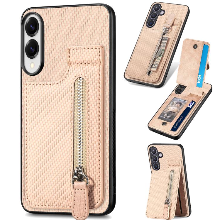 Custodia per telefono con cerniera verticale con cerniera in fibra di carbonio, For Samsung Galaxy A57 5G, For Samsung Galaxy A37 5G, For Samsung Galaxy S25 Edge 5G, For Samsung Galaxy A56 5G