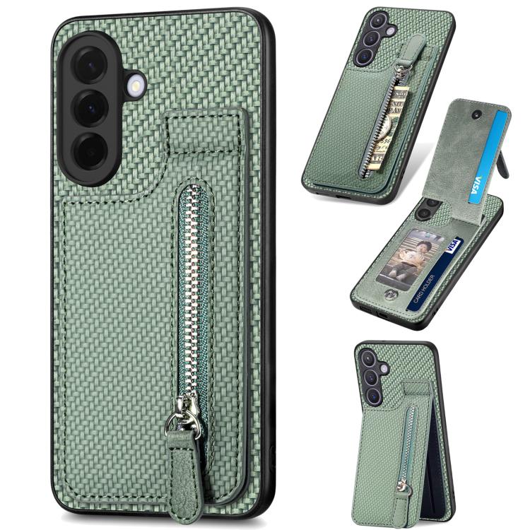 Custodia per telefono con cerniera verticale con cerniera in fibra di carbonio, For Samsung Galaxy A57 5G, For Samsung Galaxy A37 5G, For Samsung Galaxy S25 Edge 5G, For Samsung Galaxy A56 5G