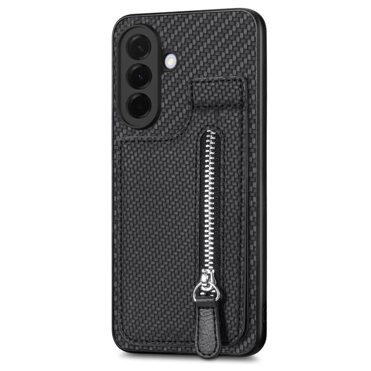 Custodia per telefono con cerniera verticale con cerniera in fibra di carbonio, For Samsung Galaxy A57 5G, For Samsung Galaxy A37 5G, For Samsung Galaxy S25 Edge 5G, For Samsung Galaxy A56 5G