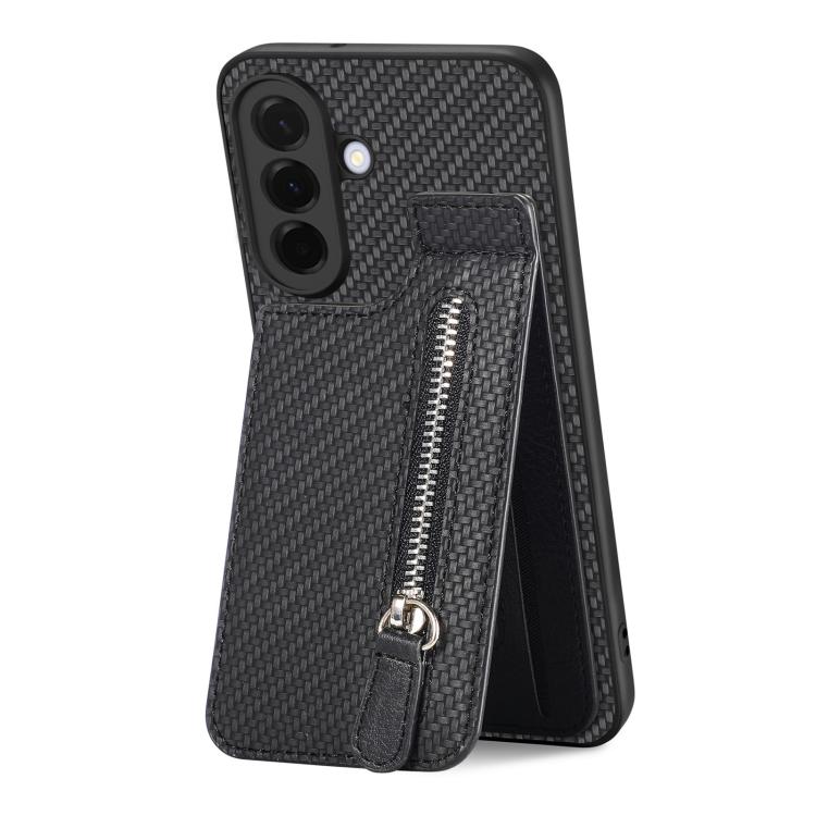 Custodia per telefono con cerniera verticale con cerniera in fibra di carbonio, For Samsung Galaxy A57 5G, For Samsung Galaxy A37 5G, For Samsung Galaxy S25 Edge 5G, For Samsung Galaxy A56 5G