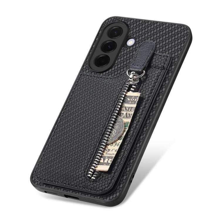 Custodia per telefono con cerniera verticale con cerniera in fibra di carbonio, For Samsung Galaxy A57 5G, For Samsung Galaxy A37 5G, For Samsung Galaxy S25 Edge 5G, For Samsung Galaxy A56 5G