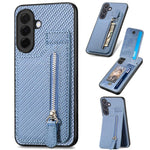 Custodia per telefono con cerniera verticale con cerniera in fibra di carbonio, For Samsung Galaxy A57 5G, For Samsung Galaxy A37 5G, For Samsung Galaxy S25 Edge 5G, For Samsung Galaxy A56 5G