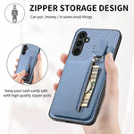 Custodia per telefono con cerniera verticale con cerniera in fibra di carbonio, For Samsung Galaxy A57 5G, For Samsung Galaxy A37 5G, For Samsung Galaxy S25 Edge 5G, For Samsung Galaxy A56 5G