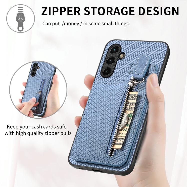Custodia per telefono con cerniera verticale con cerniera in fibra di carbonio, For Samsung Galaxy A57 5G, For Samsung Galaxy A37 5G, For Samsung Galaxy S25 Edge 5G, For Samsung Galaxy A56 5G