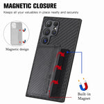 Custodia per telefono con blocco RFID per porta carte magnetiche in fibra di carbonio, For Samsung Galaxy S24 Ultra 5G, For Samsung Galaxy S24+ 5G, For Samsung Galaxy S24 5G, For Samsung Galaxy S23 FE 5G