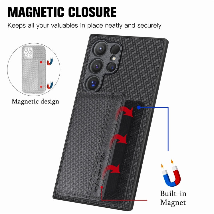Custodia per telefono con blocco RFID per porta carte magnetiche in fibra di carbonio, For Samsung Galaxy S24 Ultra 5G, For Samsung Galaxy S24+ 5G, For Samsung Galaxy S24 5G, For Samsung Galaxy S23 FE 5G