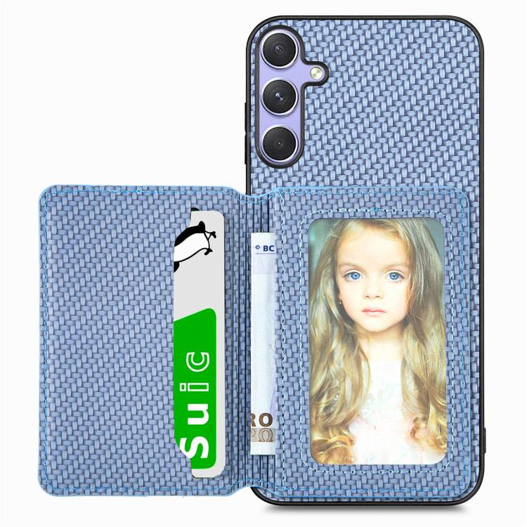 Custodia per telefono con blocco RFID per porta carte magnetiche in fibra di carbonio, For Samsung Galaxy A36, For Samsung Galaxy S25 5G, For Samsung Galaxy S25+ 5G, For Samsung Galaxy S25 Ultra 5G