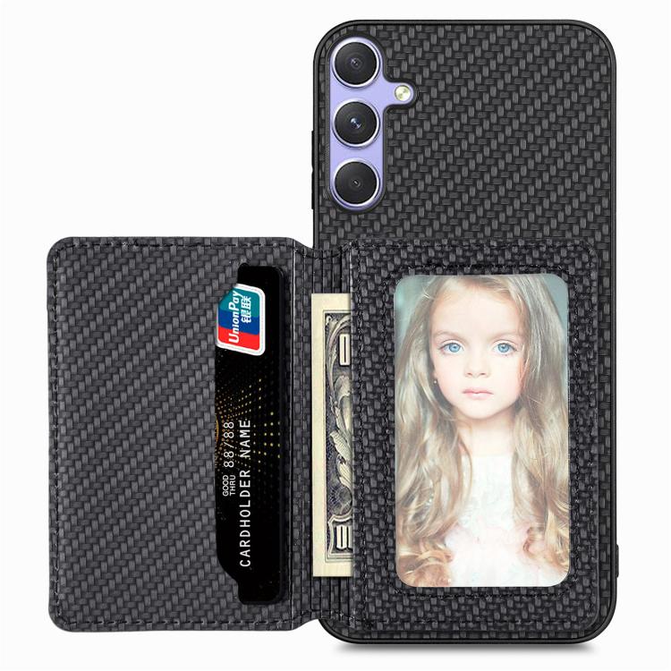 Custodia per telefono con blocco RFID per porta carte magnetiche in fibra di carbonio, For Samsung Galaxy A36, For Samsung Galaxy S25 5G, For Samsung Galaxy S25+ 5G, For Samsung Galaxy S25 Ultra 5G