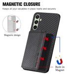Custodia per telefono con blocco RFID per porta carte magnetiche in fibra di carbonio, For Samsung Galaxy A36, For Samsung Galaxy S25 5G, For Samsung Galaxy S25+ 5G, For Samsung Galaxy S25 Ultra 5G