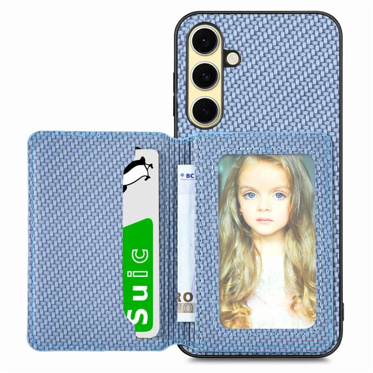 Custodia per telefono con blocco RFID per porta carte magnetiche in fibra di carbonio, For Samsung Galaxy A57 5G, For Samsung Galaxy A37 5G, For Samsung Galaxy S25 Edge 5G, For Samsung Galaxy A56 5G