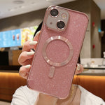 Custodia per telefono in TPU galvanico MagSafe Glitter, For iPhone 15 Pro Max, For iPhone 15 Pro, For iPhone 15 Plus