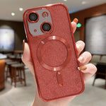 Custodia per telefono in TPU galvanico MagSafe Glitter, For iPhone 15 Pro Max, For iPhone 15 Pro, For iPhone 15 Plus